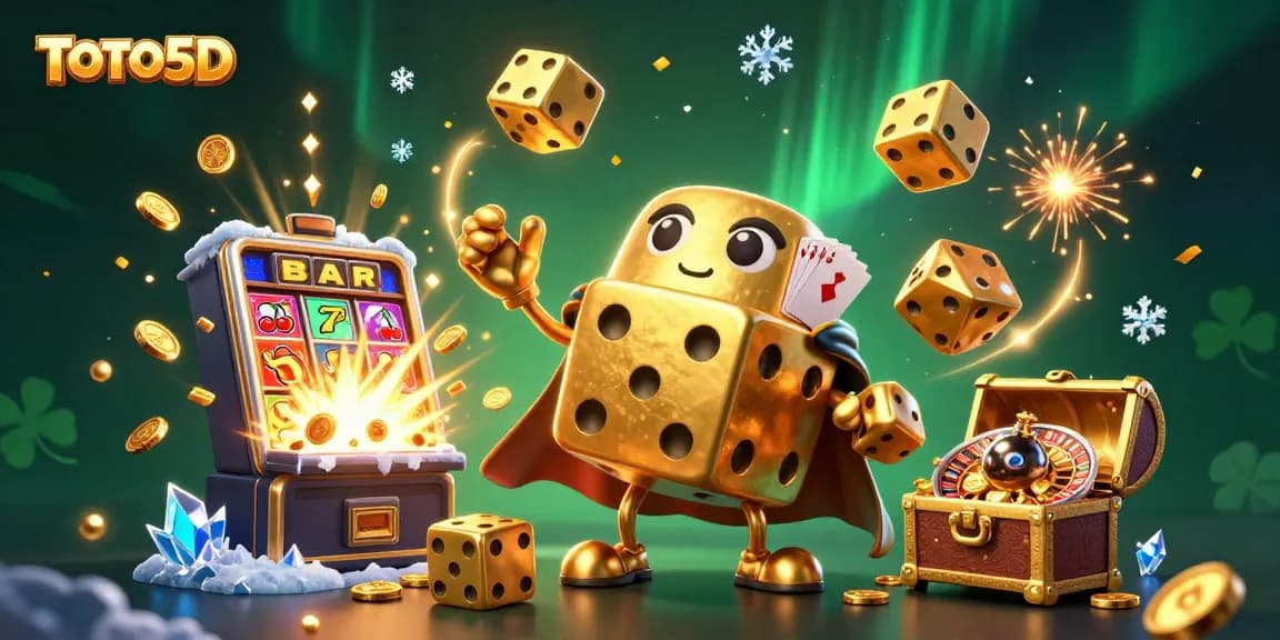 TOTO5D menawarkan keseruan permainan kasino dengan karakter dadu emas dan mesin slot penuh rezeki.