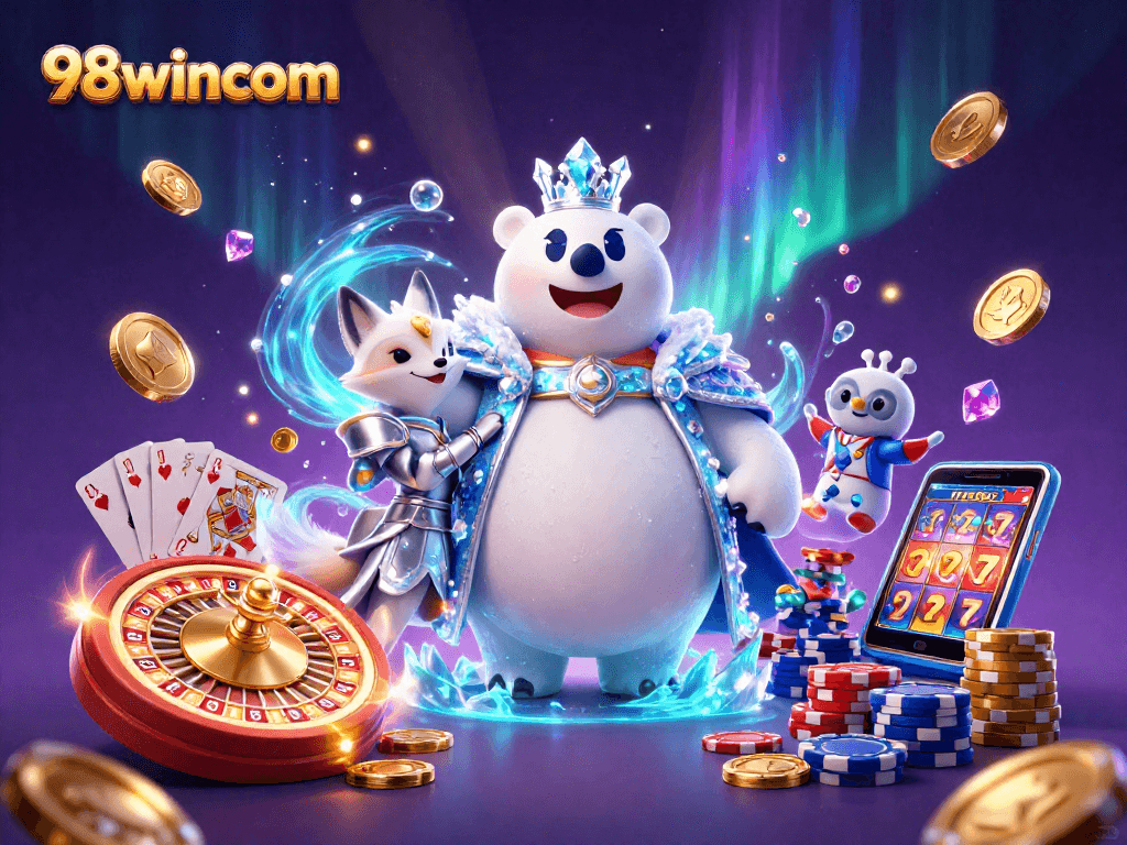 Join the 98wincom excitement with dazzling treasures and thrilling gameplay in a vibrant casino scene.