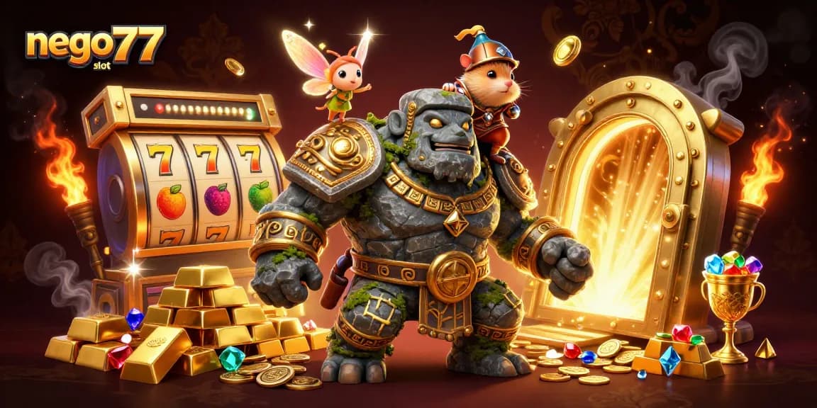 Experience the excitement of nego77 slot with dynamic reels, golden treasures, and vibrant characters.