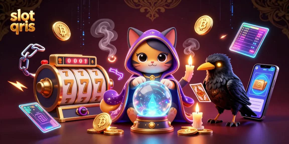 Engage with slot qris in a vibrant scene showcasing mystic characters and dynamic casino elements