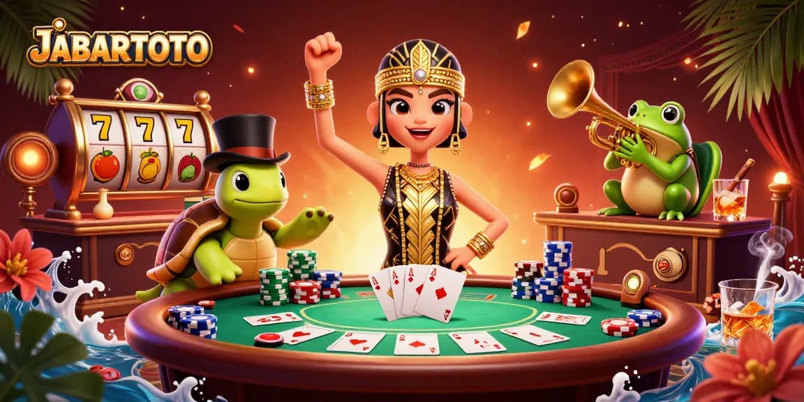 JABARTOTO menghadirkan pengalaman bermain slot gacor dengan simbol keberuntungan dan suasana kasino yang meriah.