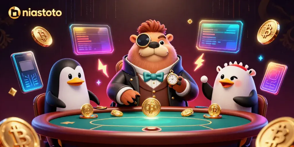 Pemain NIASTOTO berstrategi di meja poker dengan dealer, meningkatkan peluang menang.
