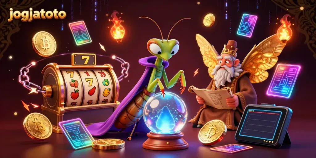Engage in exciting games at jogjatoto featuring mystical characters and vibrant casino elements.