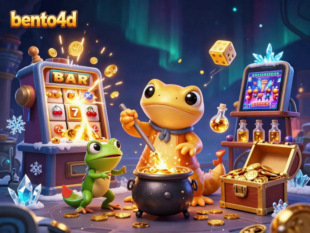 Experience the bento4d excitement with a dynamic scene of gold-making alchemy and jackpot celebrations.