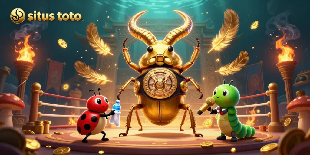 Experience the excitement of situs toto with vibrant characters in a dynamic gambling arena.