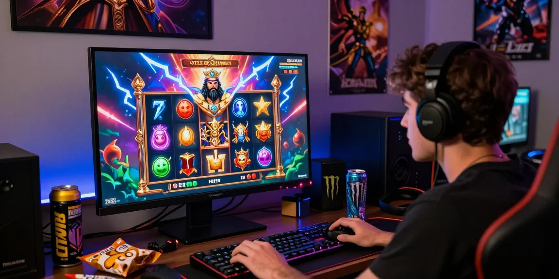 IMBAGACOR LOGIN dan pemain terlibat dalam permainan slot Gates of Olympus dengan grafik yang menarik