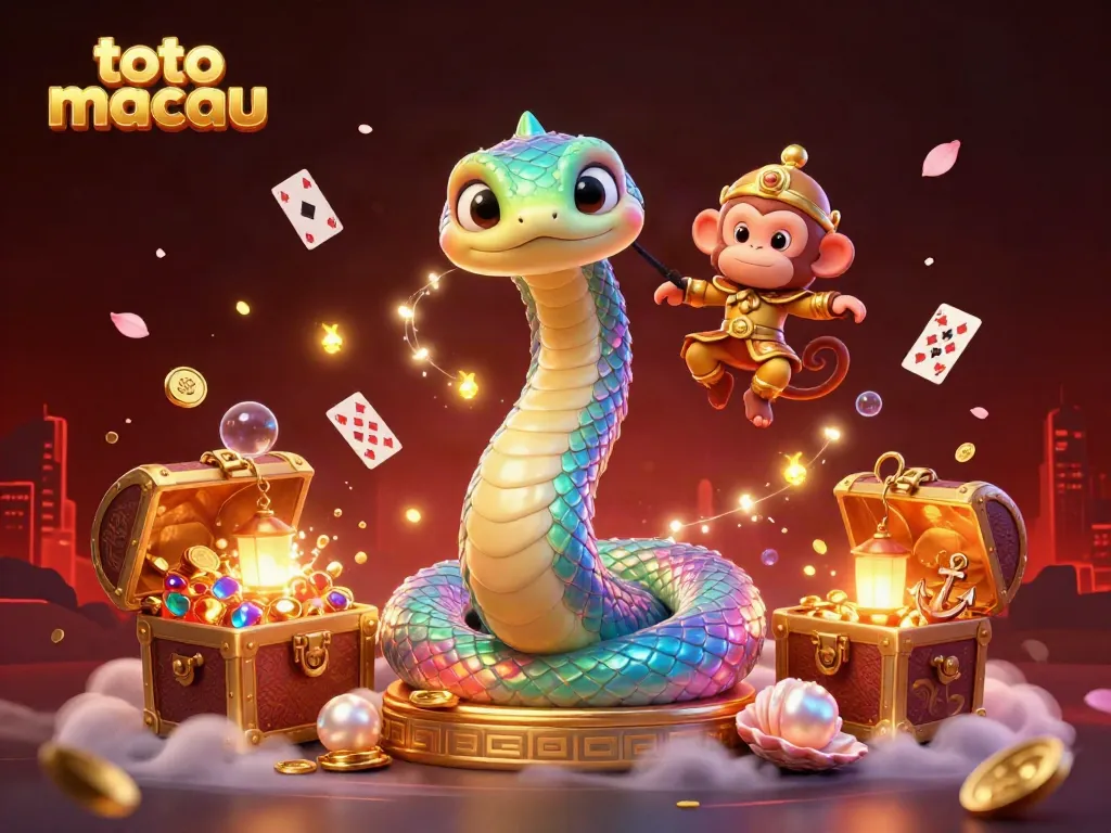 Toto Macau menampilkan hasil undian 5D dengan ilustrasi karakter berwarna cerah dan elemen permainan yang menarik.