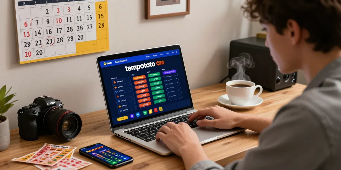 Dynamic scene of a user engaging with tempototo online betting platform in a stylish home office.