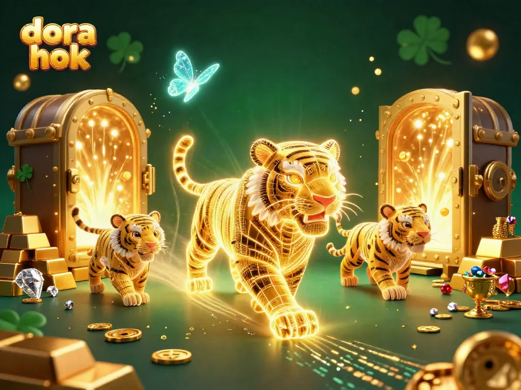 Menang dengan dora hok di dunia kasino digital dengan emas dan harta karun berkilau
