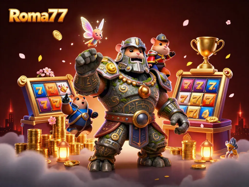 Experience exciting gameplay at Roma77's vibrant online slot machines with ancient guardians.
