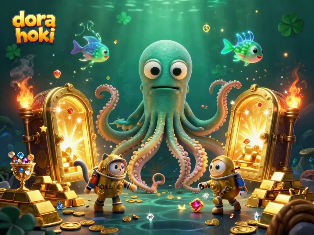 Menangkan permainan slot gacor di dora hoki dengan aksi gempita kraken dan harta karun berlian.