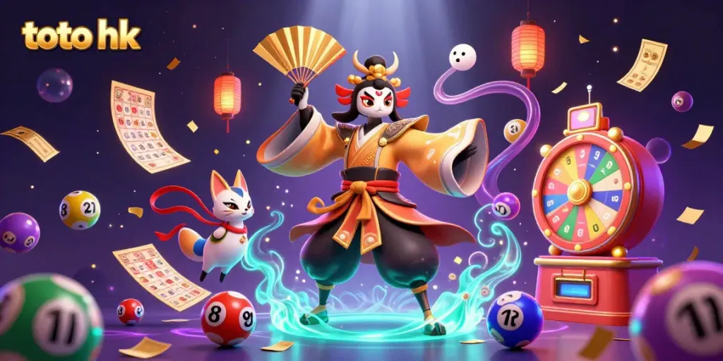 Menangkan hadiah besar dengan toto hk di ilustrasi permainan kasino yang penuh warna.