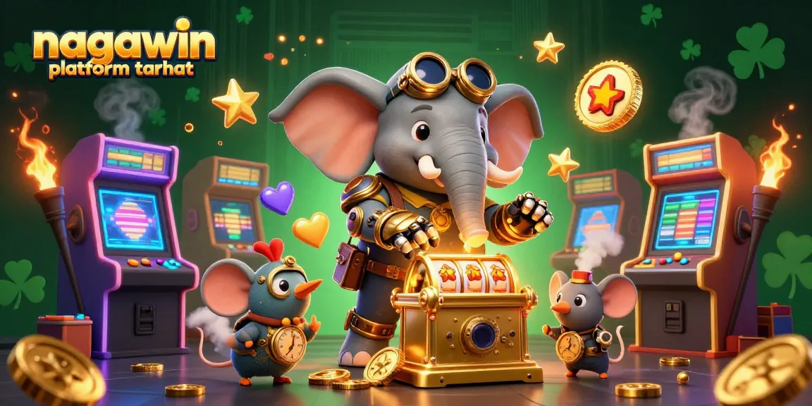 Spin and win with the nagawin platform taruhan in this vibrant casino-themed illustration.