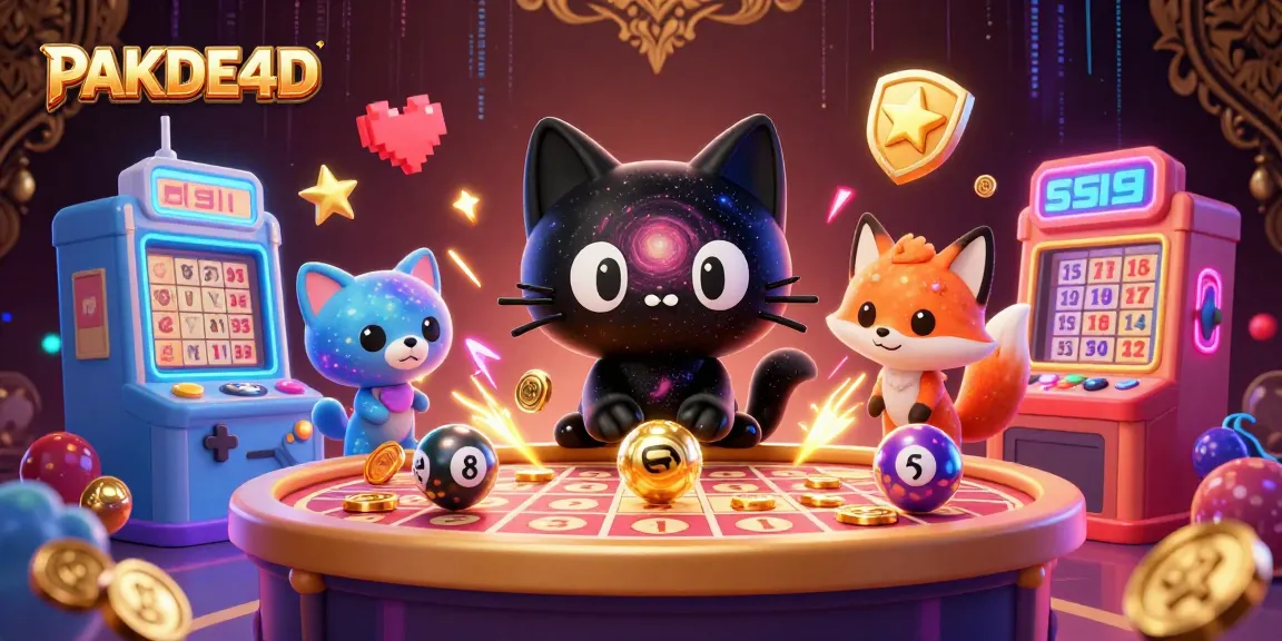 Engaging lottery scene with PAKDE4D, showcasing magical characters and vibrant casino elements.