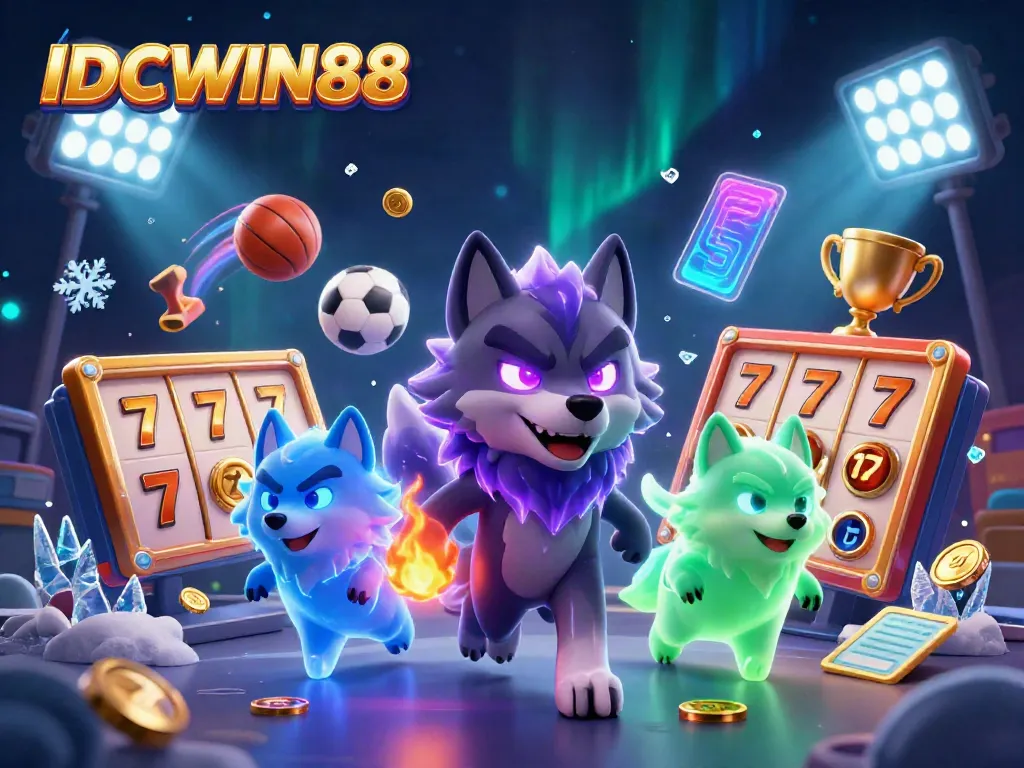 Experience thrilling gameplay with IDCWIN88, featuring vibrant characters and dynamic casino elements.