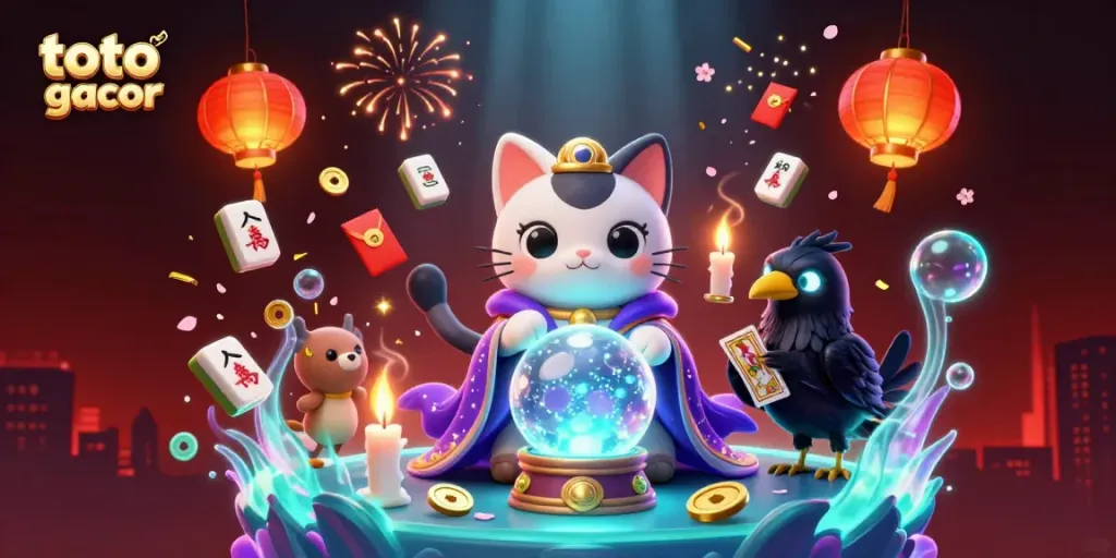 Rasakan keseruan toto slot gacor di GUBUKTOGEL dengan ilustrasi magis penuh warna.