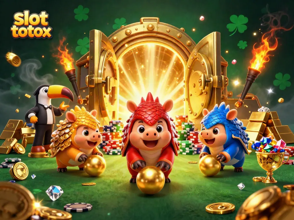 Experience exciting moments with slot totox as rival pangolins roll through dazzling golden treasures.