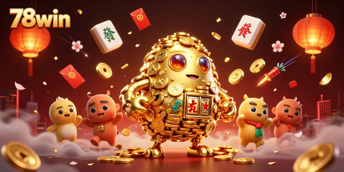 Engage with 78win's vibrant casino scene featuring a golden golem and dynamic game elements.