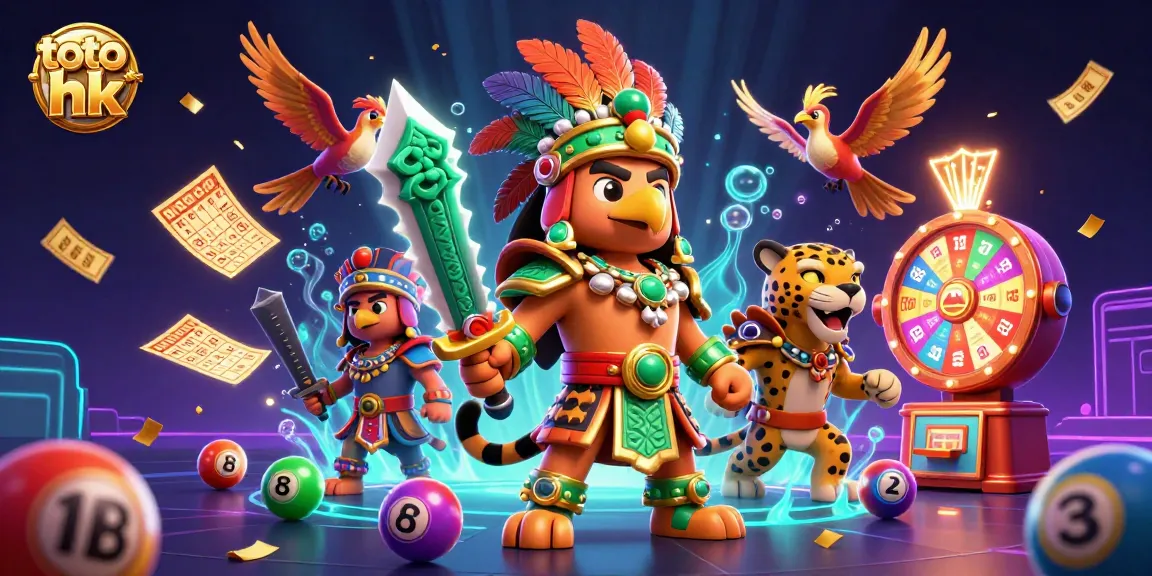 Memenangkan toto hk dengan gambar berwarna-warni yang menggambarkan sosok pahlawan Aztec dan elemen bingo yang menarik.
