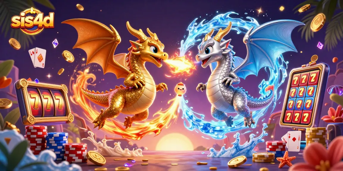Sis4d menawarkan permainan slot yang mendebarkan dengan naga berapi dan es yang bertarung di tengah koin dan jackpot.