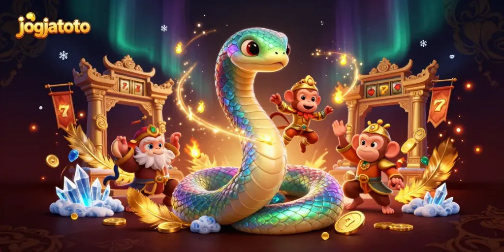 Experience the thrilling games of jogjatoto with captivating visuals featuring slots and dynamic characters.
