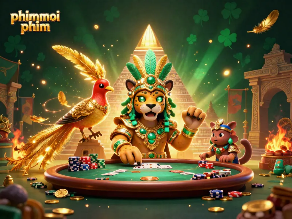 Experience thrilling moments in gambling with phimmoi phim featuring vibrant 3D characters at a poker table!