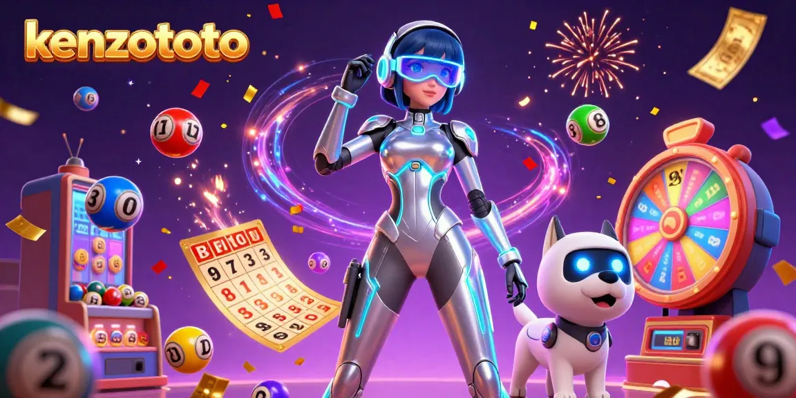 Kenzototo players enjoy a vibrant lottery experience with colorful balls and prizes in an engaging 3D illustration.