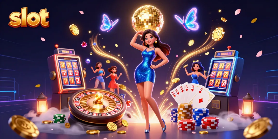 Experience thrilling slot games as cascading coins and vibrant gems light up the scene.