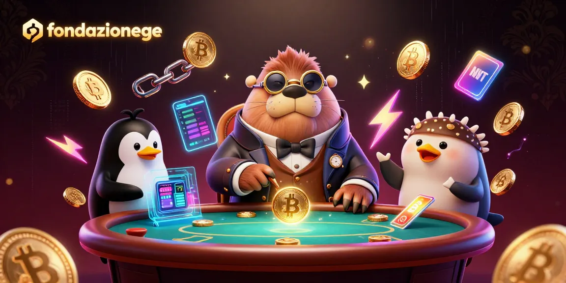 Play to win with fondazionege at an underwater casino table featuring quirky characters and vibrant elements.