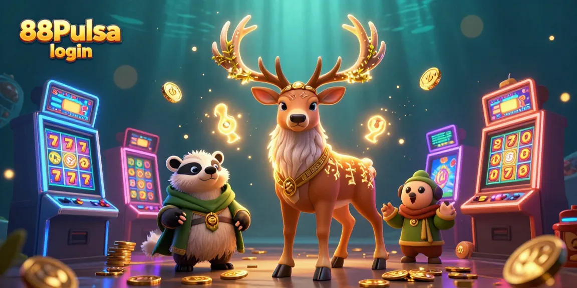 Rasakan navigasi yang mulus di login 88Pulsa dengan ilustrasi digital bertema kasino yang menawan.