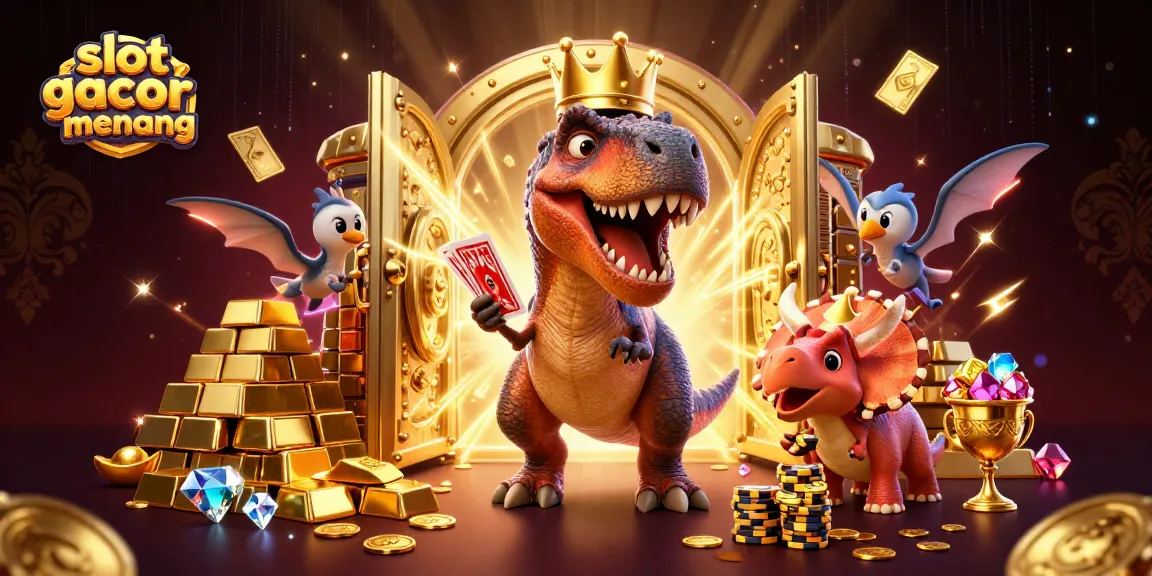 Experience the thrill of slot gacor gampang menang with dynamic gaming characters in a vibrant casino scene.
