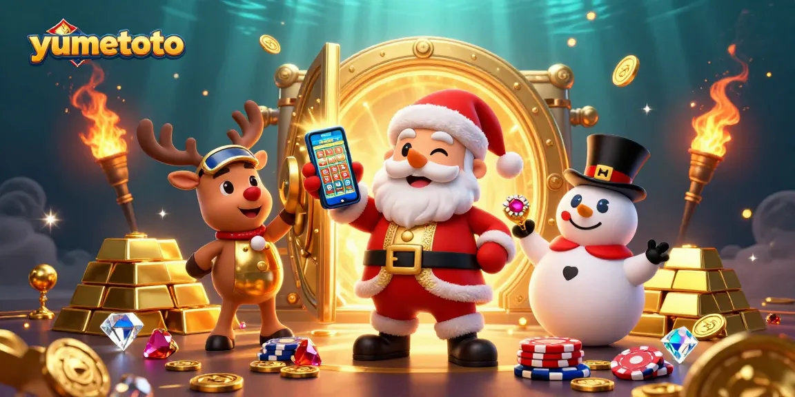Experience the excitement at yumetoto with a vibrant 3D illustration featuring a festive casino scene.