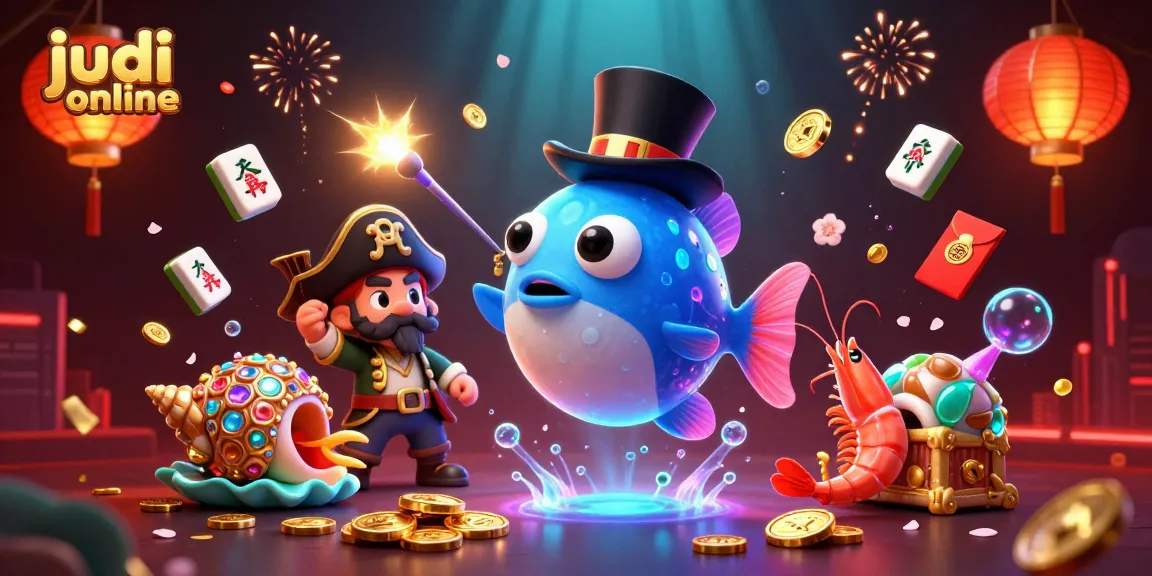 Engage in judi online excitement with vibrant 3D casino characters in a treasure-filled underwater scene.