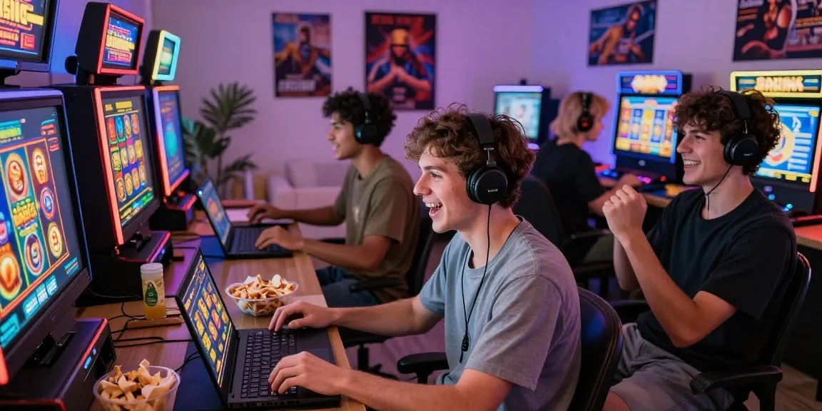 Engaged players enjoying tempototo's online slot machines in a cozy gaming environment.