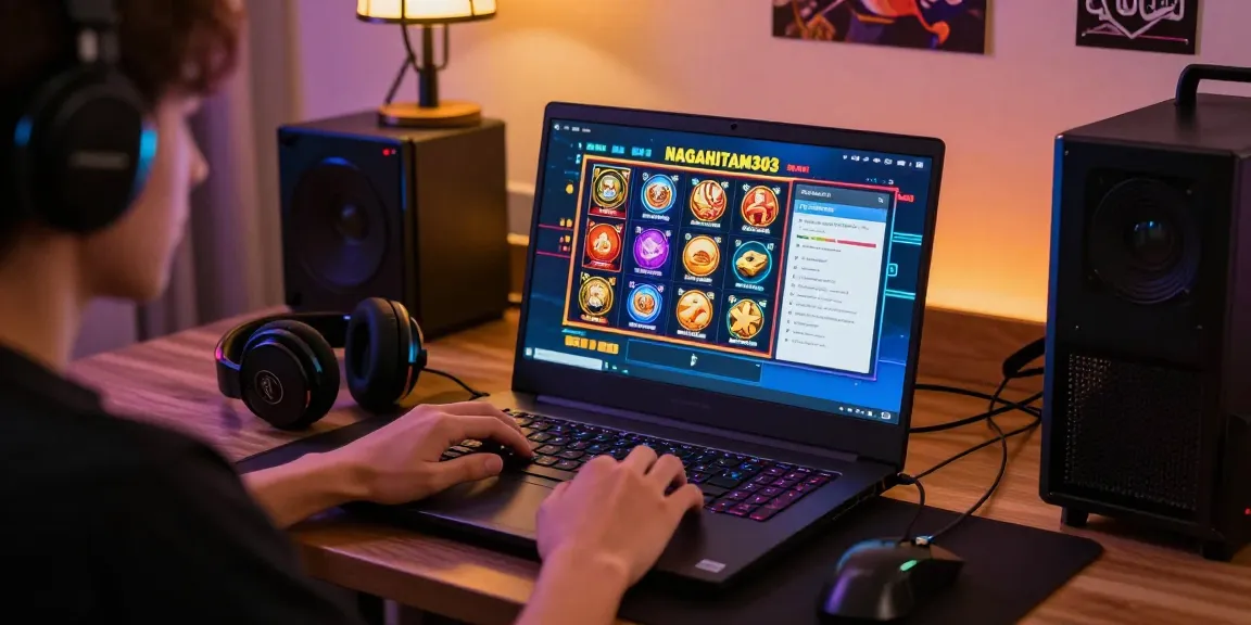Nagahitam303 - Pengguna bermain slot online di ruang game yang cerah dan nyaman.