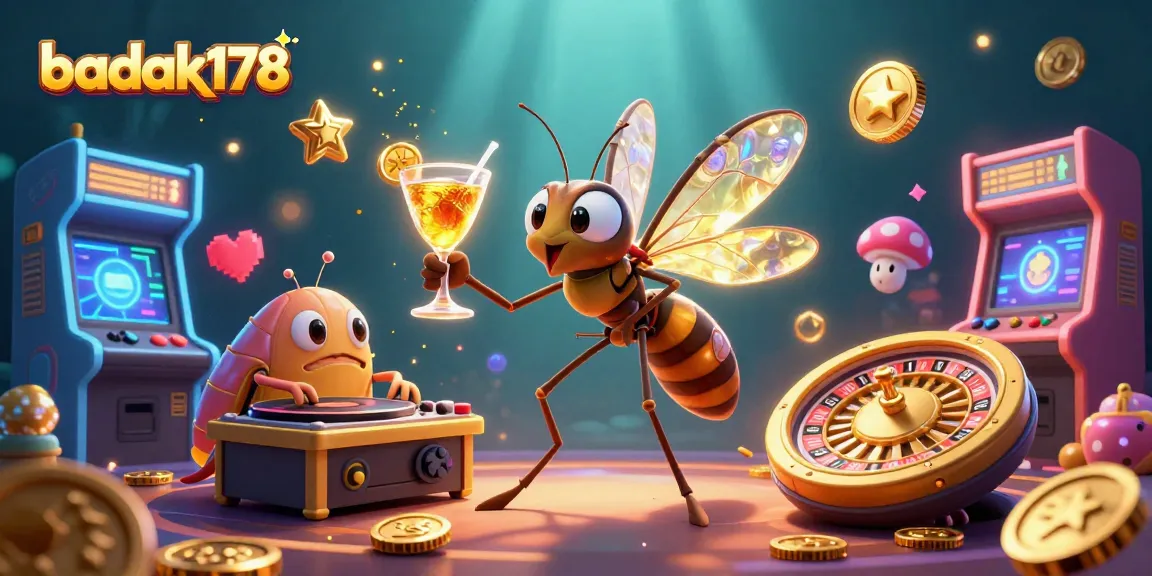 Experience vibrant gambling fun with badak178 in this engaging casino illustration.