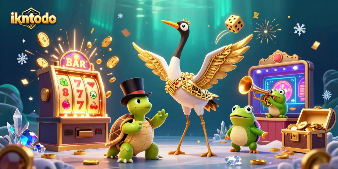 Experience the excitement at ikntoto with a dynamic 3D casino illustration full of winning elements.