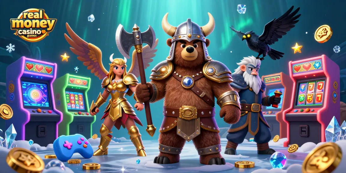 Experience thrilling real money casino games with dynamic 3D characters and vibrant gaming elements.