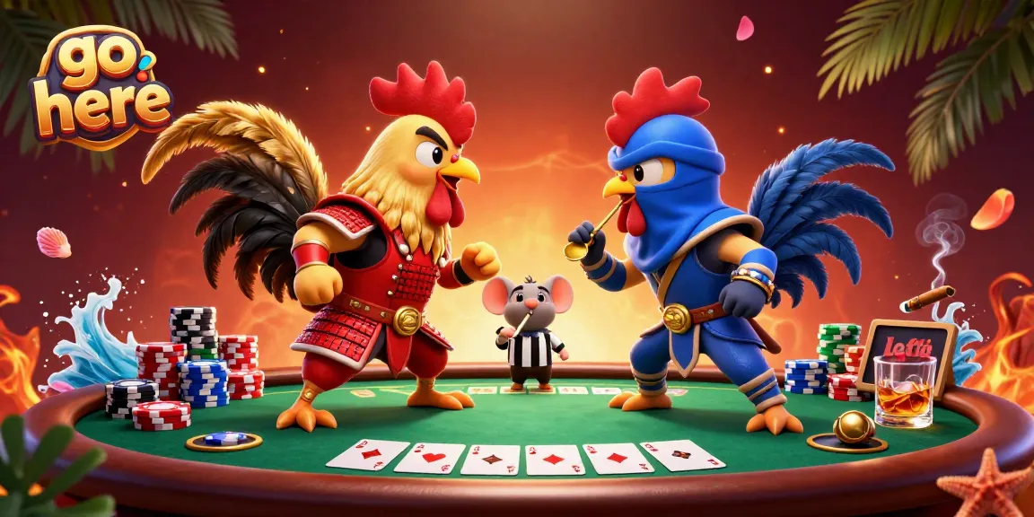 Engage with exciting gameplay at go here, featuring vibrant roosters in an intense standoff.