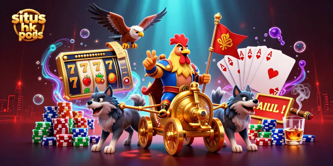 Mainkan situs hk pools dengan simbol slot ikonik dan suasana kasino penuh energi.